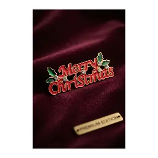 Yılbaşı Temalı Merry Chirstmas Yazılı Broş