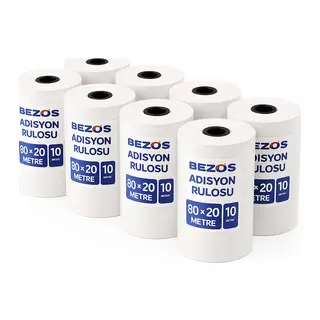 80x20 mm Adisyon Termal Rulo 10 Paket (100 Adet)