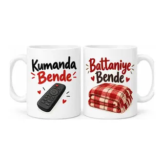 Kumanda Bende / Battaniye Bende 2'li Porselen Kupa Seti - MODEL 444