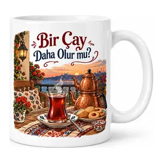 Bir Çay Daha Olur mu? Tasarımlı Porselen Kupa - MODEL 419