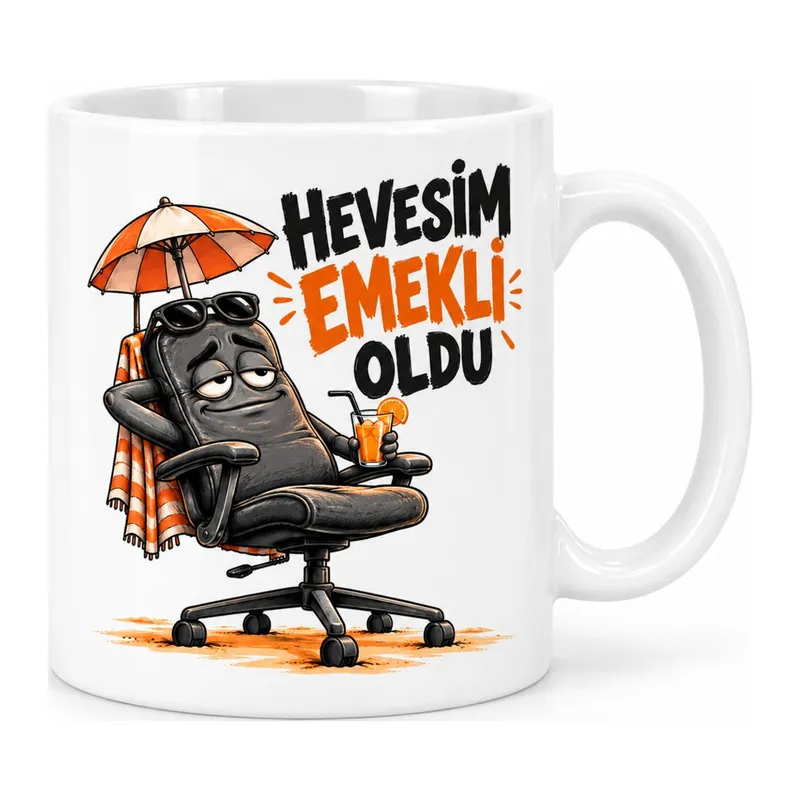 Emekli Heves Tasarımlı Porselen Kupa - MODEL 960