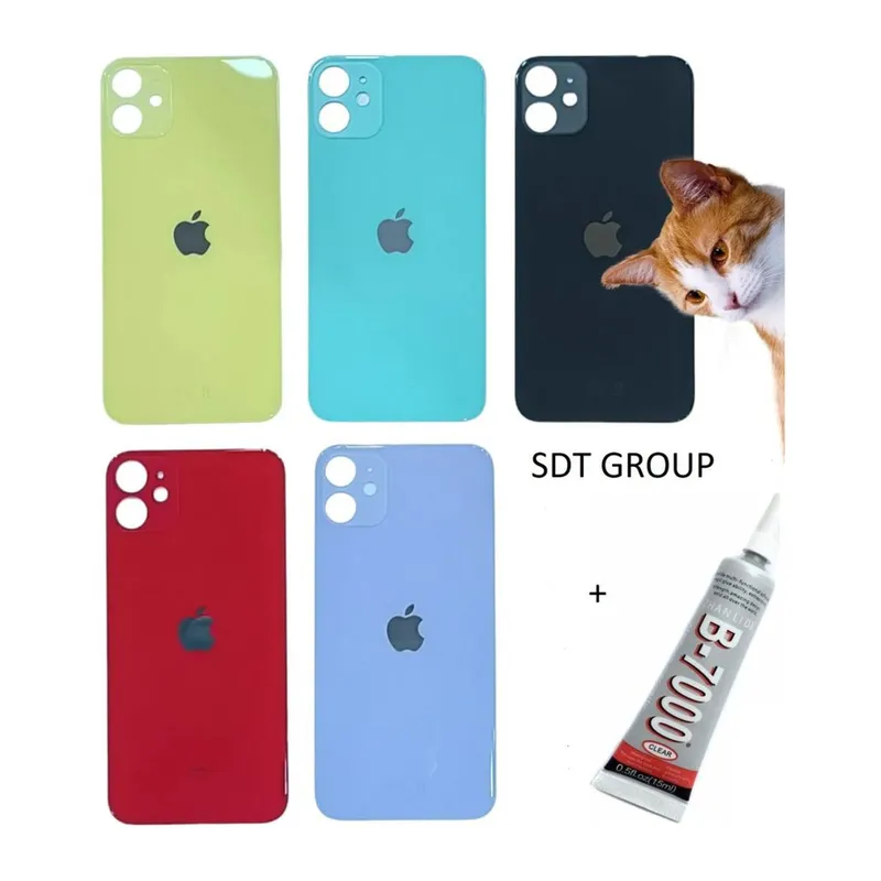 iPhone 11 Uyumlu Arka Batarya Pil Kapağı Mor (B7000 15 ml Yapıştırıcı)