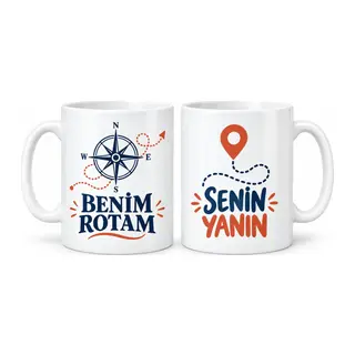 Benim Rotam Senin Yanın 2'li Porselen Kupa Seti - MODEL 314