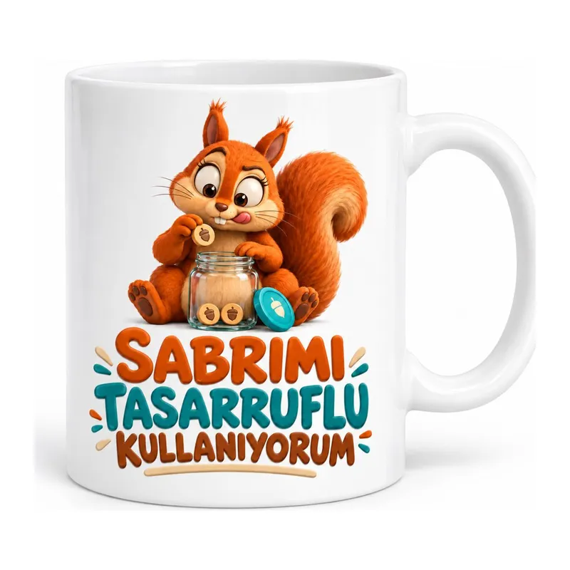 Sabır Tasarrufu Tasarımlı Porselen Kupa - MODEL 921