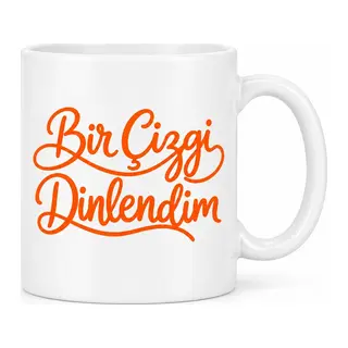 Bir Çizgi Dinlendim Tasarımlı Porselen Kupa - MODEL 562