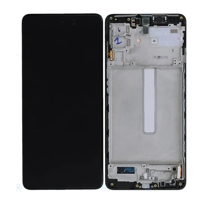Samsung M52 Sm-M526 Uyumlu Çıtalı Dokunmatik Ekran OLED (Siyah)