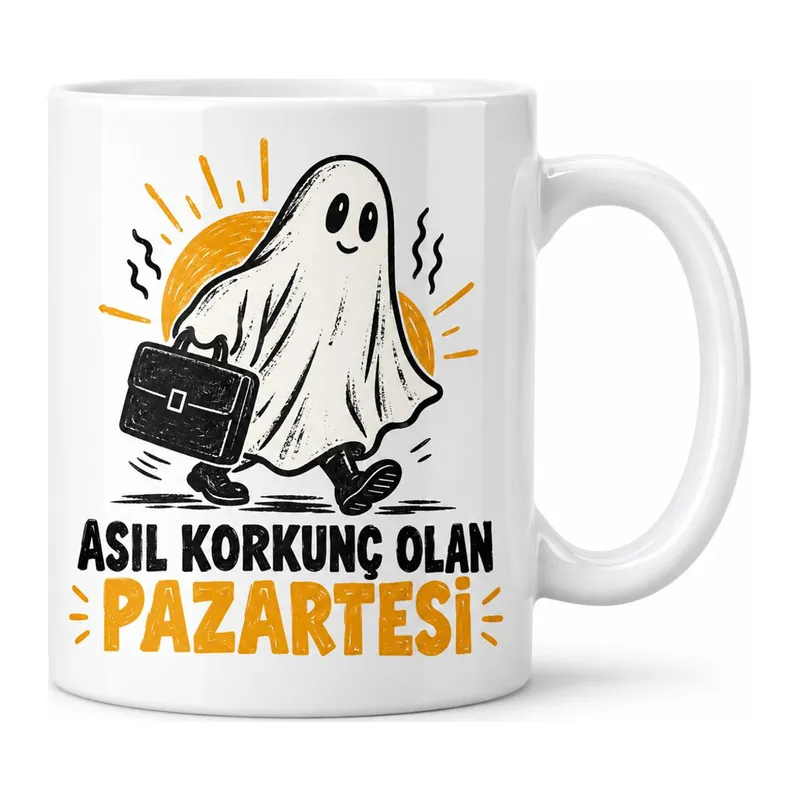 Korkunç Mesai Tasarımlı Porselen Kupa - MODEL 811