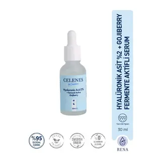 Celenes Yoğun Nemlendirici ve Cilt Yenileyici Rena Hyaluronic Asit Serum - Fermante Aktif Gojiberry 30 ml