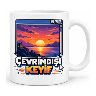 Çevrimdışı Keyif Tasarımlı Porselen Kupa - MODEL 672