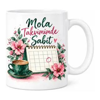 Mola Takvimimde Sabit Tasarımlı Porselen Kupa - MODEL 576