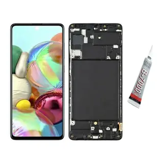 Samsung A71,A715 Uyumlu OLED Ekran Dokunmatik Çıtalı (Siyah) B7000 Yapıştırıcı