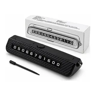 Karbon Fiber Görünümlü Plastik Oto& Araç Park Telefon Numaratör (Rakam Çevirme Çubuklu)(Yapışkanlı Montaj)