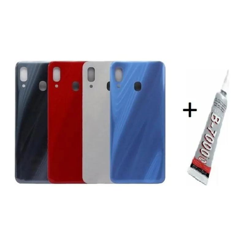 Samsung A30 Uyumlu Arka Batarya Pil Kapağı Siyah (B7000 15 ml Yapıştırıcı)