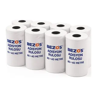 80x40 mm Adisyon Rulosu Termal Rulo 10'lu Paket