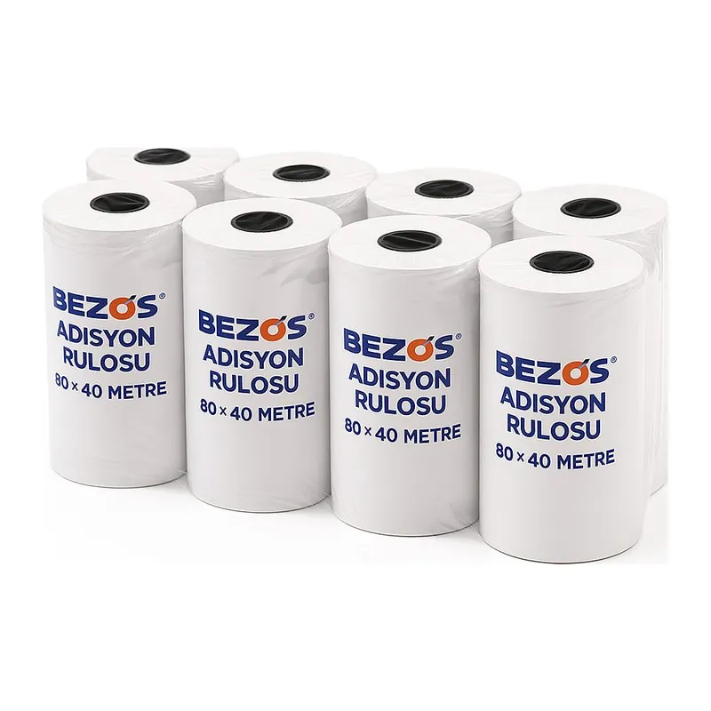 80x40 mm Adisyon Rulosu Termal Rulo 10'lu Paket