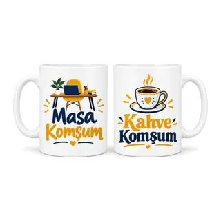 Masa ve Kahve Komşusu 2'li Porselen Kupa Seti - MODEL 369