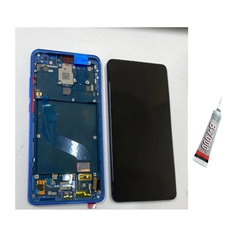 Mi 9T Uyumlu Ekran Dokunmatik Çıtalı OLED (Mavi) + B7000 Yapıştırıcı