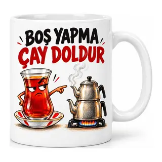 Boş Yapma Saati Tasarımlı Porselen Kupa - MODEL 715