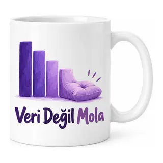 Veri Değil Mola Tasarımlı Porselen Kupa - MODEL 582