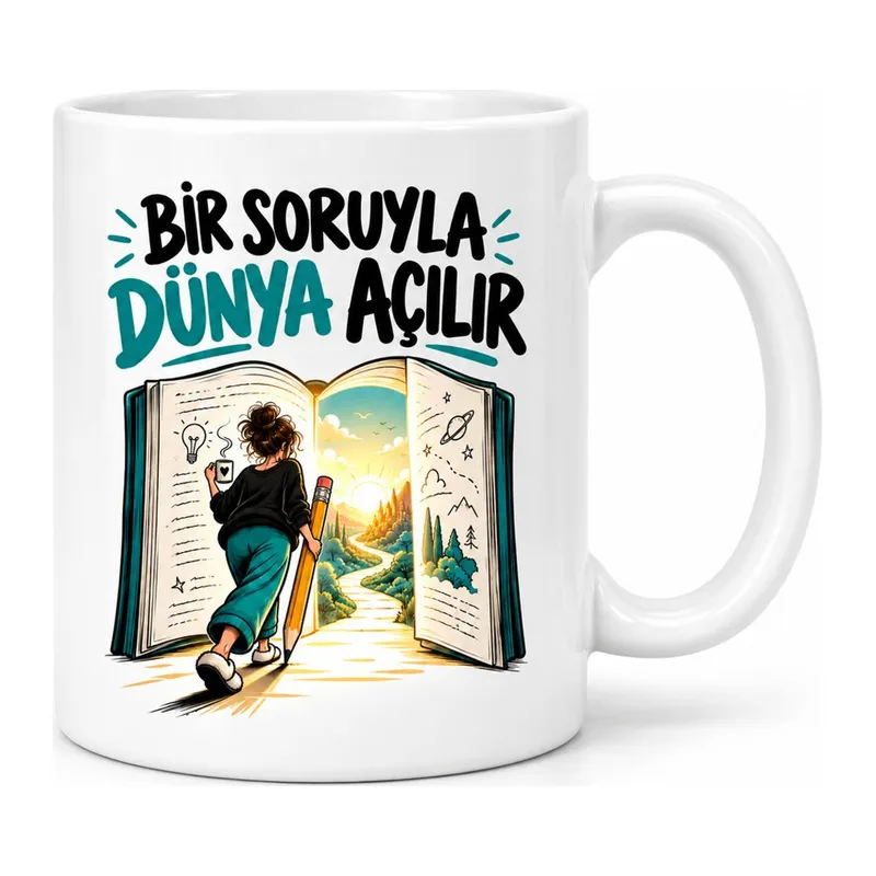 Öğretmen Işığı Tasarımlı Porselen Kupa - MODEL 986