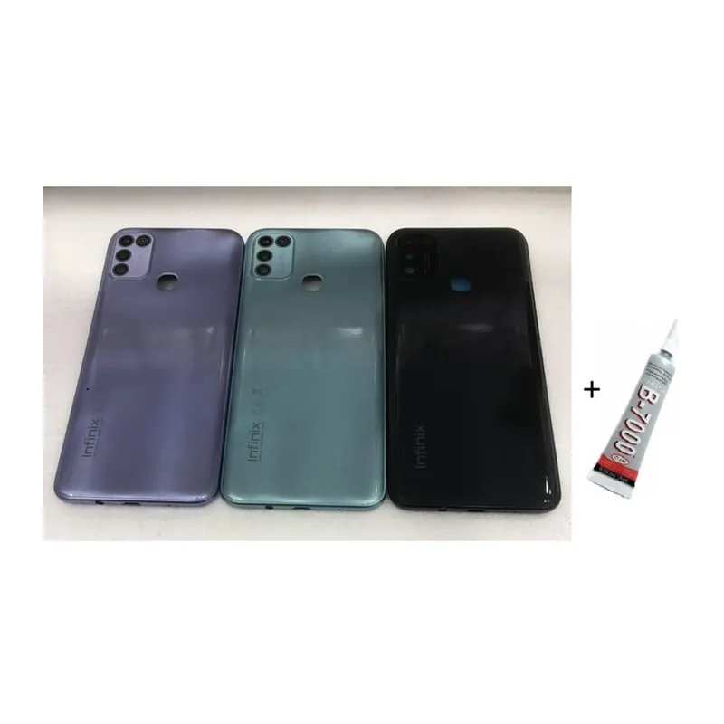 Infinix Hot 11 Uyumlu Arka Batarya Pil Kapağı Yeşil (B7000 15 ml Yapıştırıcı)