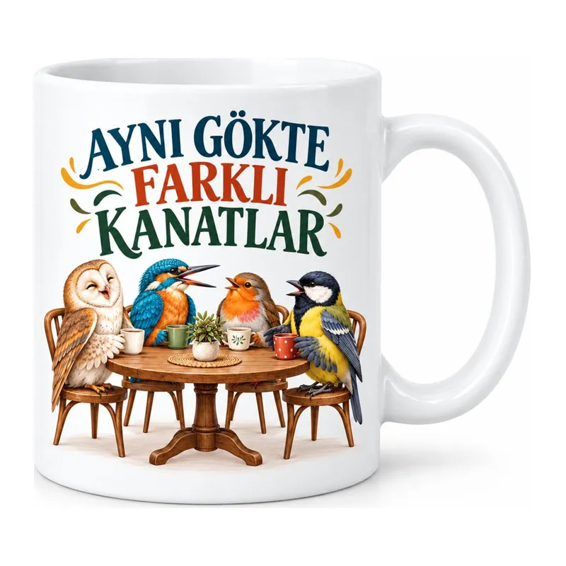 Farklı Renkler Tasarımlı Porselen Kupa - MODEL 938