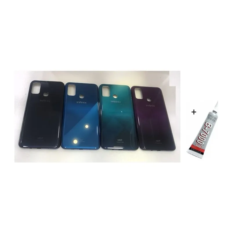 Infinix Hot 9 Play Uyumlu Arka Batarya Pil Kapağı Mor (B7000 15 ml Yapıştırıcı)