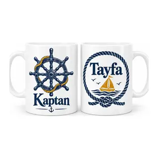 Kaptan ve Tayfa 2'li Porselen Kupa Seti - MODEL 499