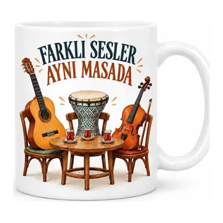 Farklı Sesler Tasarımlı Porselen Kupa - MODEL 835