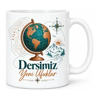 Haritalar Açık Tasarımlı Porselen Kupa - MODEL 475