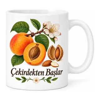 Çekirdekten Başlar Tasarımlı Porselen Kupa - MODEL 525