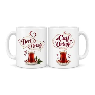 Dert ve Çay Ortağı 2'li Porselen Kupa Seti - MODEL 362