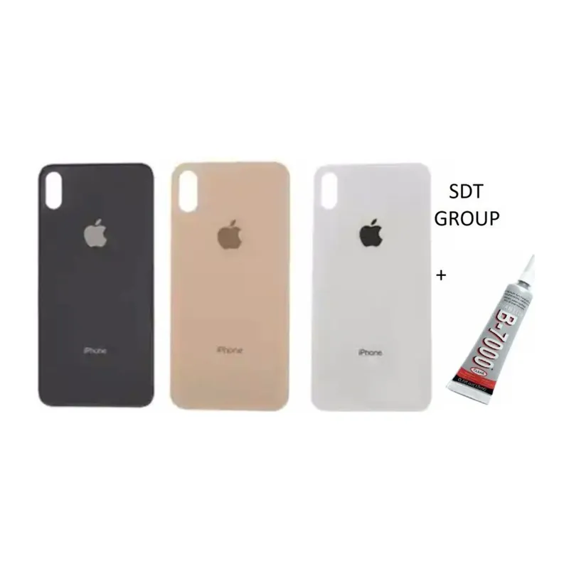 iPhone Xs Uyumlu Arka Batarya Pil Kapağı Siyah (B7000 15 ml Yapıştırıcı)