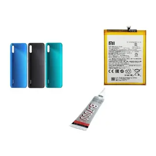 Redmi 9A Uyumlu Arka Batarya Kapağı, Batarya ve B7000 Yapıştırıcı