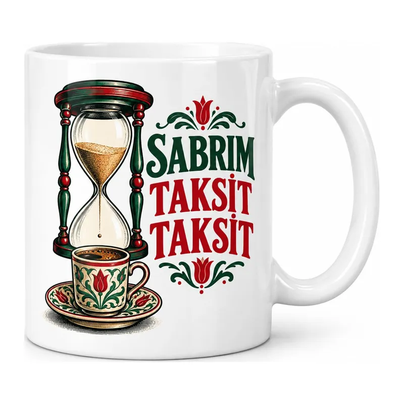 Sabır Taksiti Tasarımlı Porselen Kupa - MODEL 812