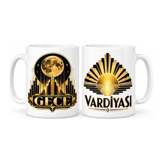 Gece Vardiyası 2'li Porselen Kupa Seti - MODEL 697