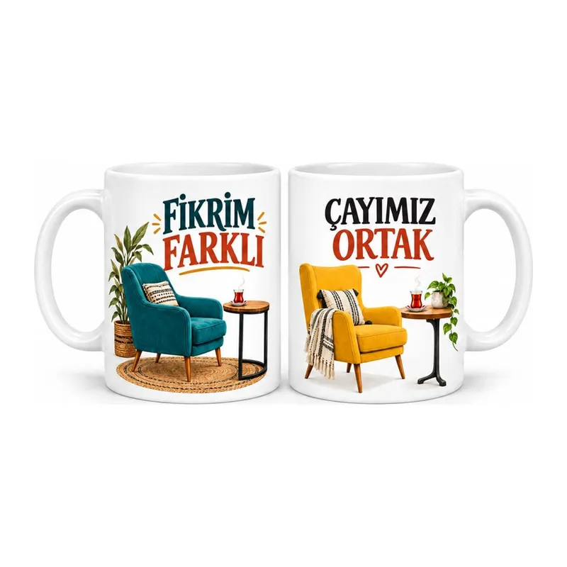 Ortak Masa 2'li Porselen Kupa Seti - MODEL 757