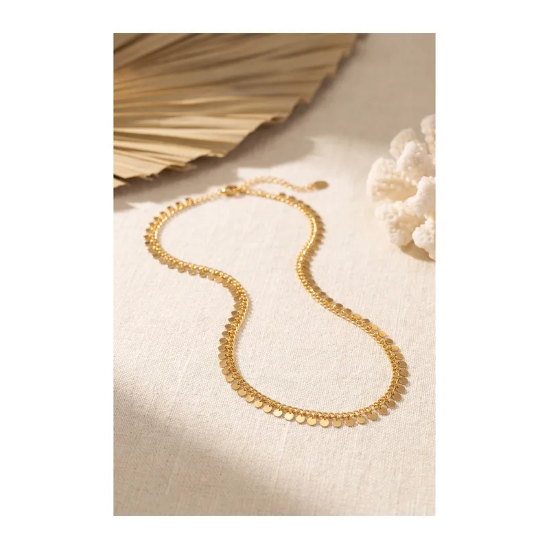 Gold Renk Pul Model 60 cm Kadın Kolye