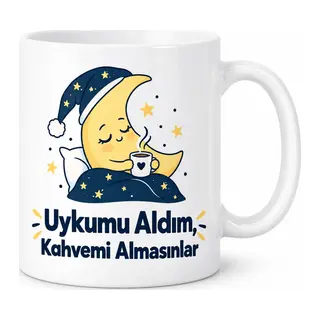 Uykumu Aldım, Kahvemi Almasınlar Tasarımlı Porselen Kupa - MODEL 417
