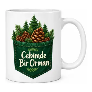 Cebimde Bir Orman Tasarımlı Porselen Kupa - MODEL 561