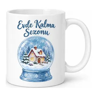 Evde Kalma Sezonu Tasarımlı Porselen Kupa - MODEL 397