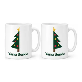 Yarısı Bende Yarısı Sende 2'li Porselen Kupa Seti - MODEL 402