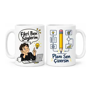 Fikir ve Plan 2'li Porselen Kupa Seti - MODEL 494