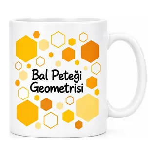 Bal Peteği Geometrisi Tasarımlı Porselen Kupa - MODEL 528