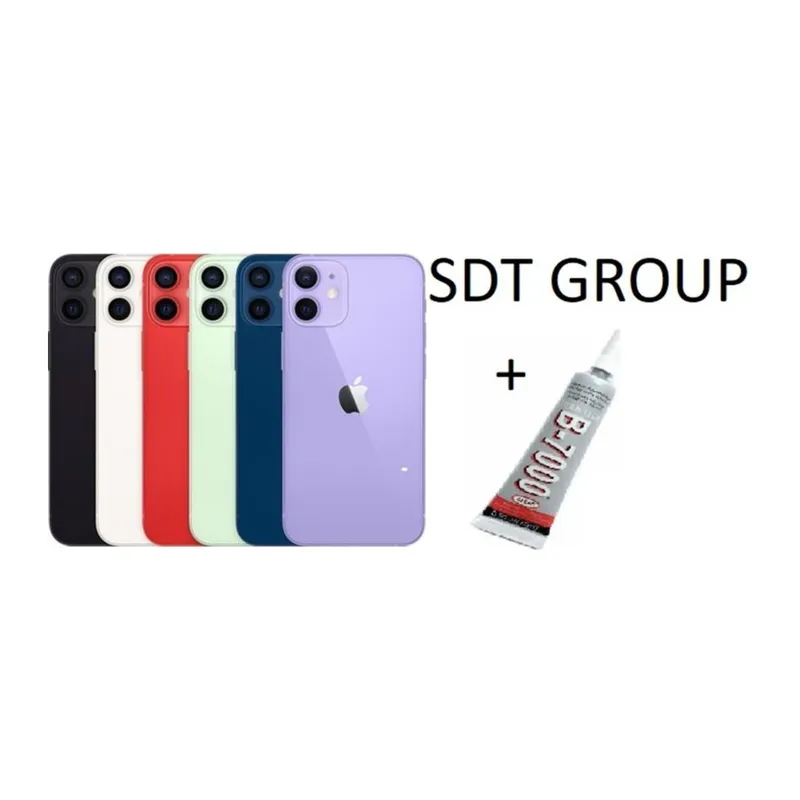 iPhone 12 Uyumlu Arka Batarya Pil Kapağı Mor (B7000 15 ml Yapıştırıcı)