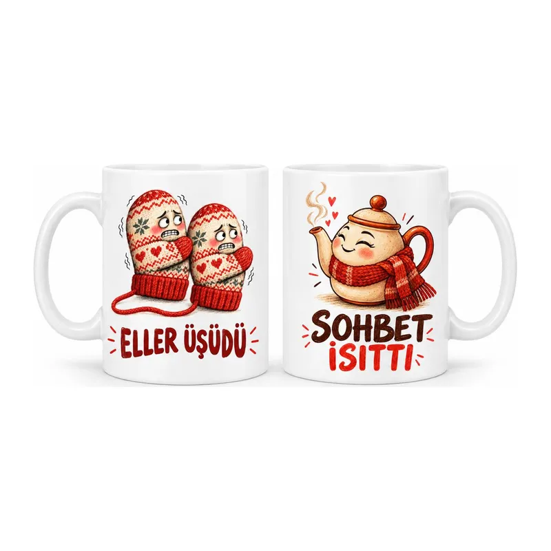 Kış Sohbeti 2'li Porselen Kupa Seti - MODEL 857