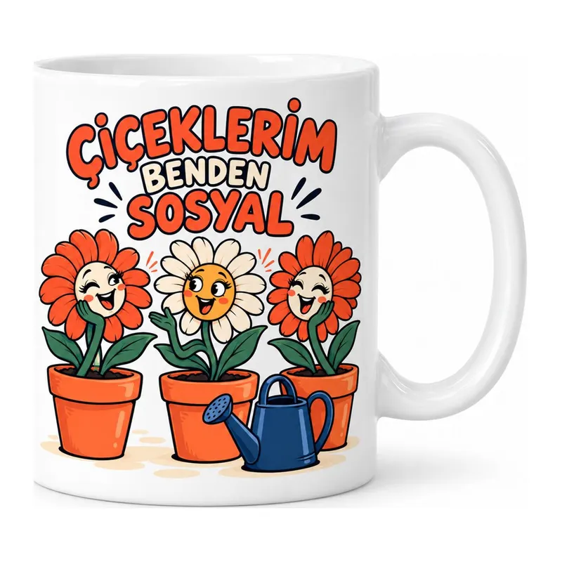 Bahçe Keyfi Tasarımlı Porselen Kupa - MODEL 874
