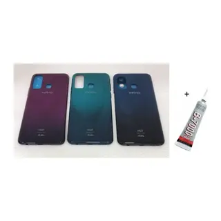 Infinix Hot 9 Uyumlu Arka Batarya Pil Kapağı Mor (B7000 15 ml Yapıştırıcı)