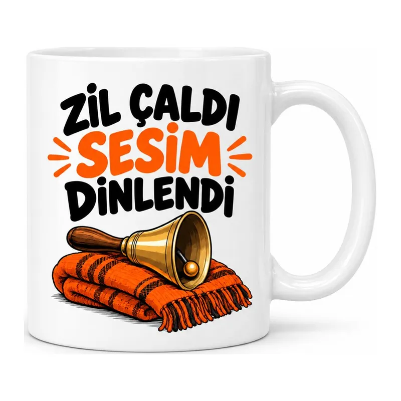 Öğretmen Zili Tasarımlı Porselen Kupa - MODEL 830