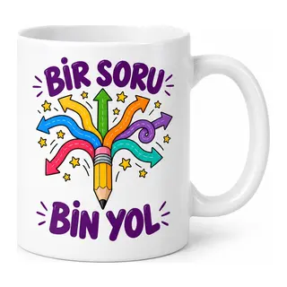 Bir Soru Bin Yol Tasarımlı Porselen Kupa - MODEL 328